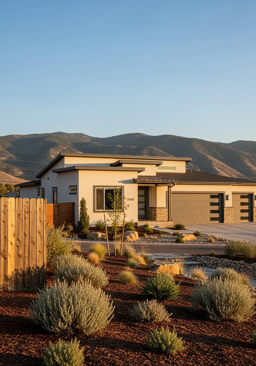 Family home in New Castle showing contemporary design with landscaping and mountain backdrop typical of lower-valley properties.